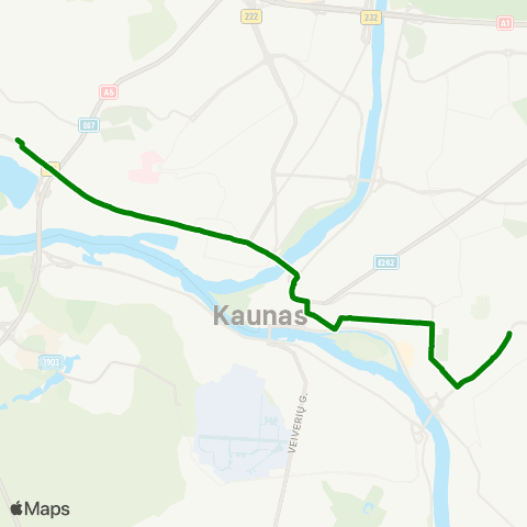Kauno Viešasis Transportas Dainų Slėnis - Kaniūkai map
