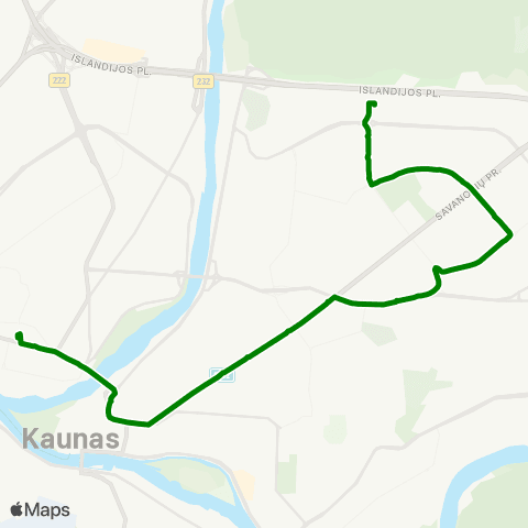 Kauno Viešasis Transportas Partizanų G. - Kėdainių G. map