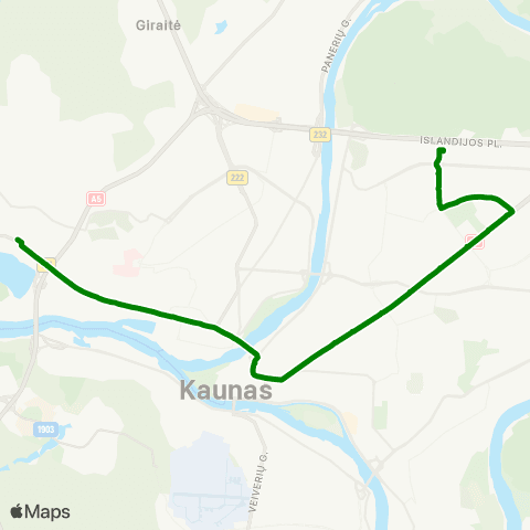Kauno Viešasis Transportas Islandijos Pl. - Kaniūkai map