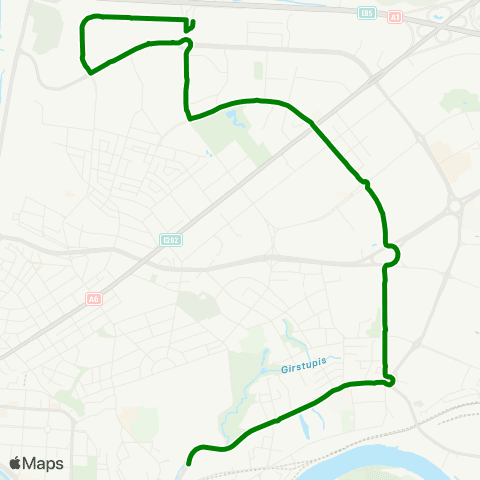 Kauno Viešasis Transportas Dainų Slėnis - Islandijos Pl. map