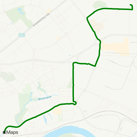 Kauno Viešasis Transportas Dainų Slėnis - Partizanų G map