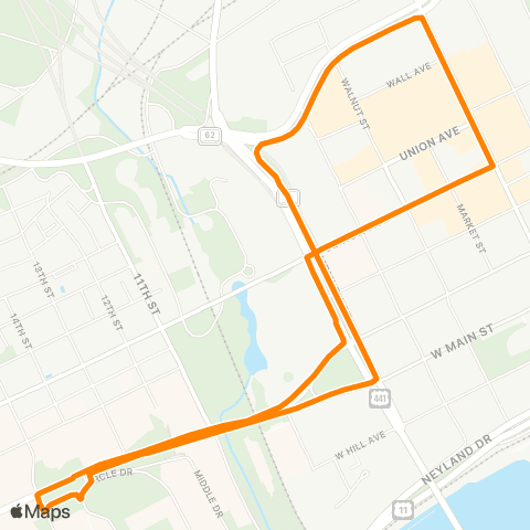 KAT Market Square (Football Shuttle) (51-E) map