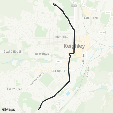The Keighley Bus Company Ingrow Ln Wheat St - Holy Family Catholic Sch map