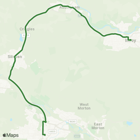 The Keighley Bus Company Keighley Bus Sta - Ilkley Bus Sta map