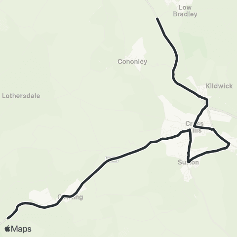 The Keighley Bus Company Green Syke - Ings Lane map