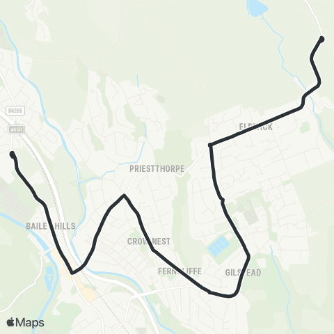 The Keighley Bus Company Otley Road Terminus - Grammar School map