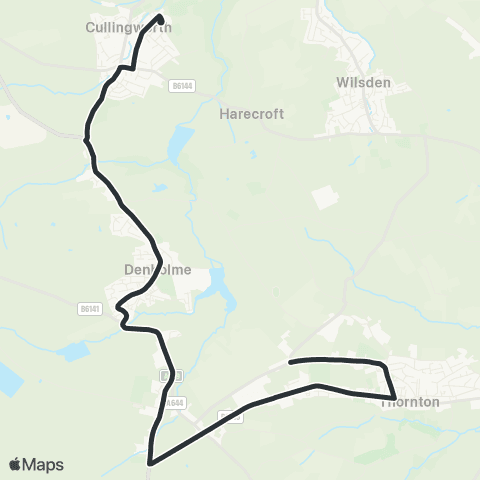 The Keighley Bus Company Parkside Sch - Hill Top Rd Half Acre Rd map