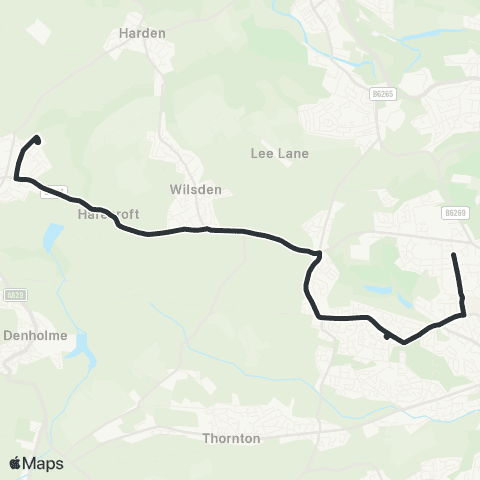 The Keighley Bus Company Parkside School - Lynfield Mount Hosp map