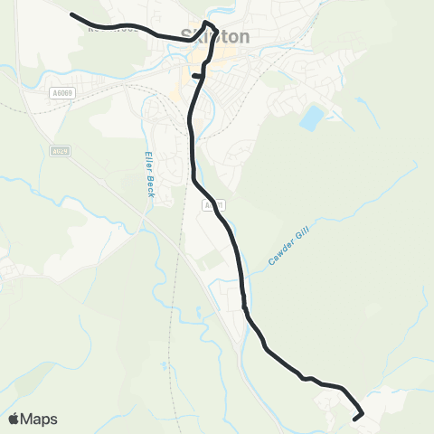 The Keighley Bus Company Craven College - Sunnyroyd map