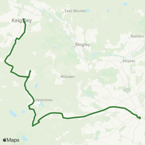 The Keighley Bus Company Keighley Bus Sta - Bradford Interchange Bus Sta map