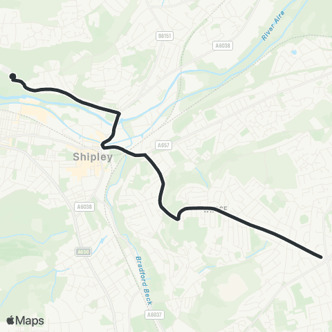 The Keighley Bus Company Salt Grammar Sch E - Wrose Rd Roundabout map