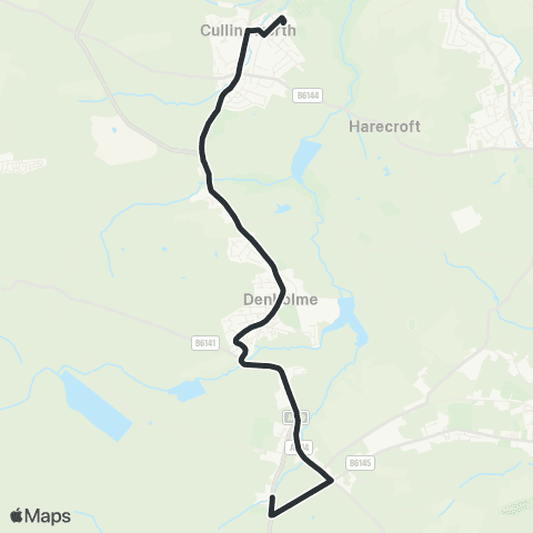 The Keighley Bus Company Parkside Sch - Halifax Rd Foreside Mill map