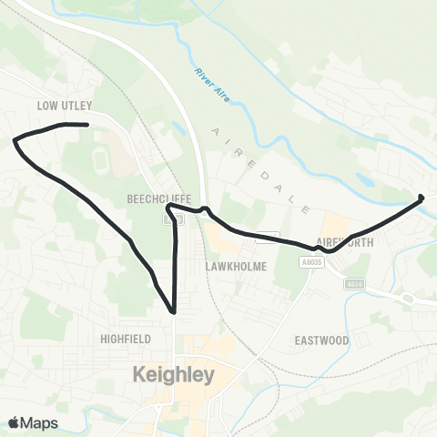 The Keighley Bus Company Green Head Rd - Grange Rd Bradford Rd map