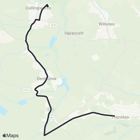 The Keighley Bus Company Parkside School - Ashfield Road map
