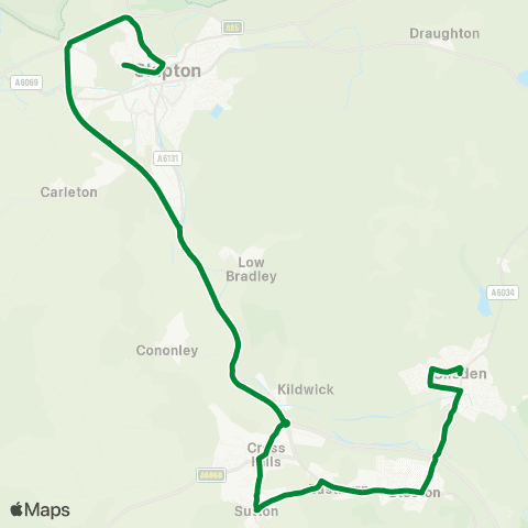 The Keighley Bus Company Queen Street - Park Avenue map