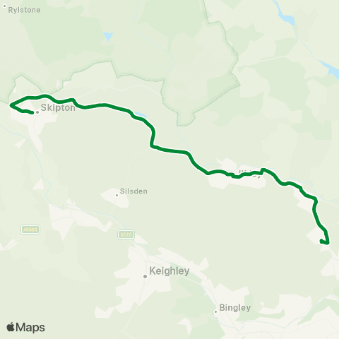 The Keighley Bus Company Girls High School - Menston Main Street map