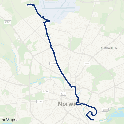 konectbus Carrow Park - The Nest map