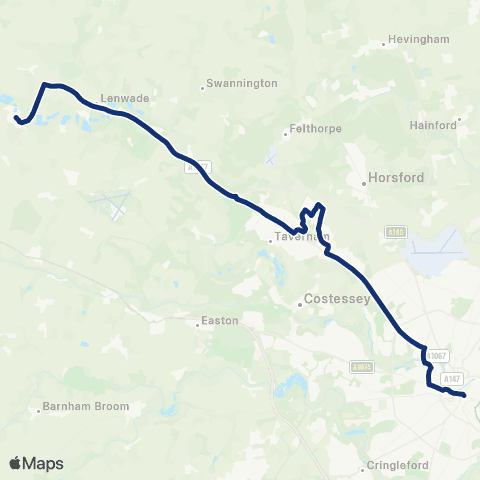 konectbus Castle Meadow - Hazel Close map