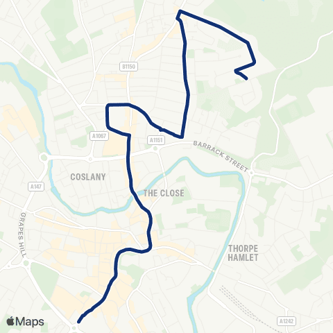 konectbus Mousehold Infant School - St Stephens St map