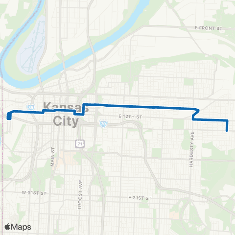 RideKC 9th Street map