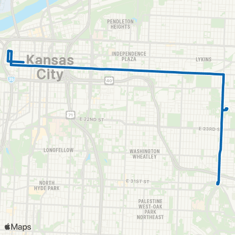 RideKC 12th Street map