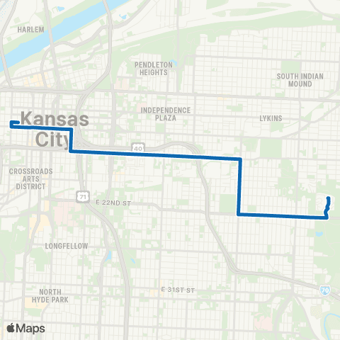 RideKC 23rd Street map