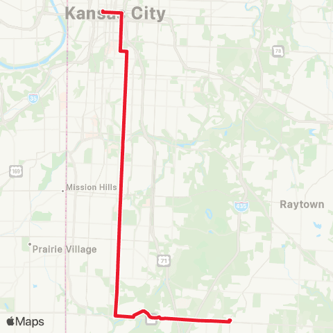 RideKC Troost MAX map