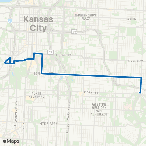 RideKC 27th Street map