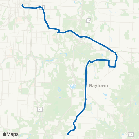 RideKC Blue Ridge map