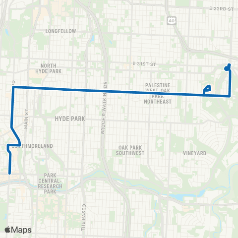 RideKC 35th Street map