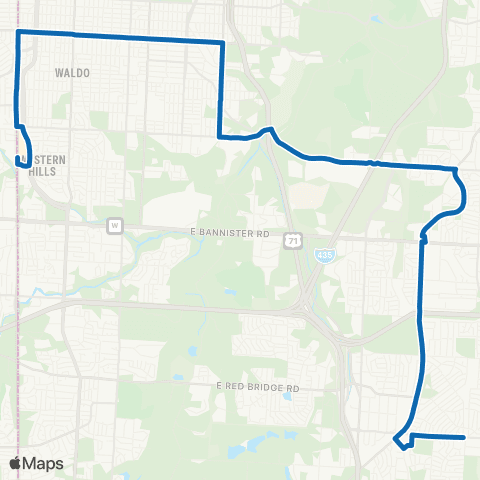 RideKC 75th Street map