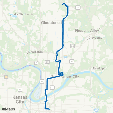 RideKC Meadowbrook map