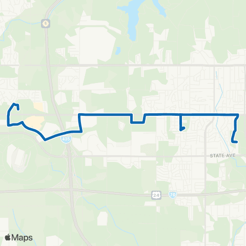 RideKC West Parallel map
