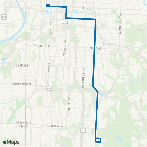 RideKC Indiana map