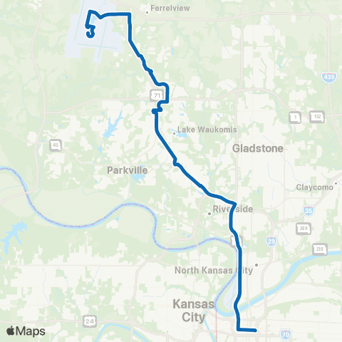 RideKC Boardwalk-KCI map