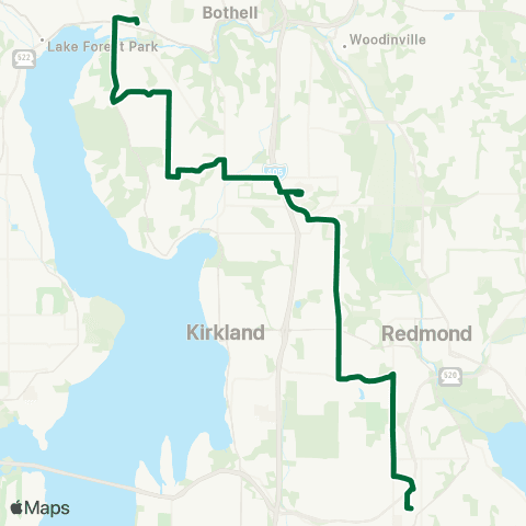 Metro Transit Kenmore - Totem Lake TC - Overlake map