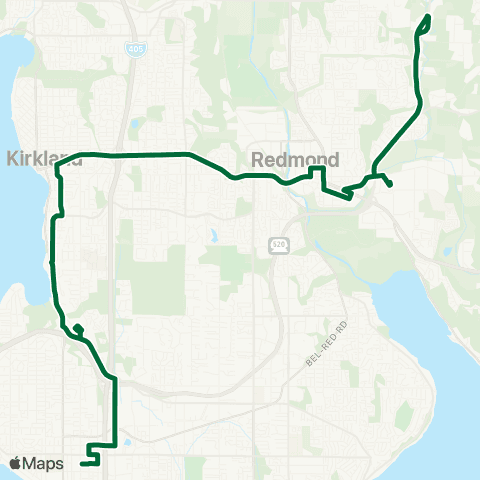 Metro Transit Avondale - Redmond TC - Kirkland TC - Bellevue TC map
