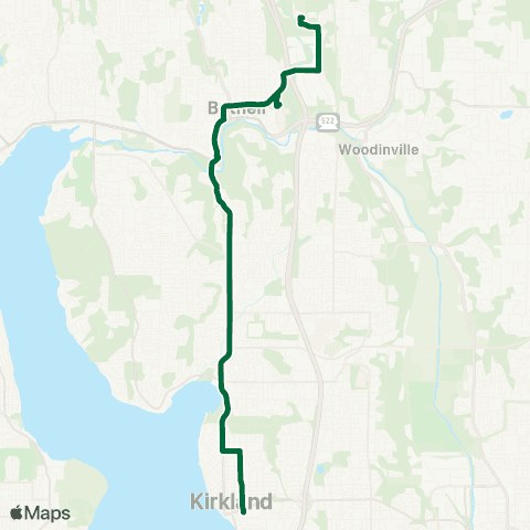 Metro Transit N Creek - Bothell - Juanita - Kirkland TC map