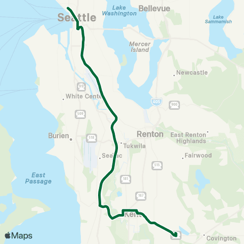 Metro Transit Lake Meridian P&R - Seattle map