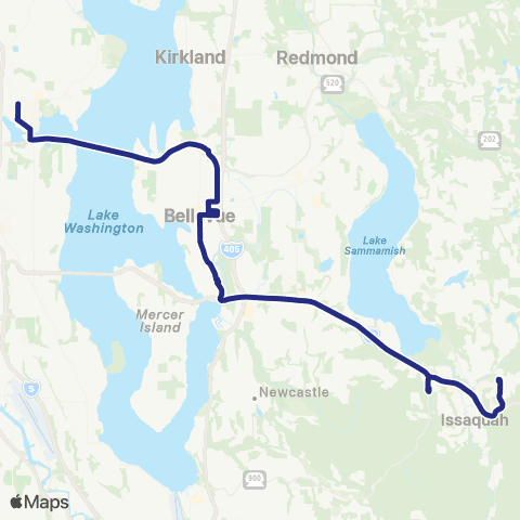 Sound Transit Issaquah-University District map