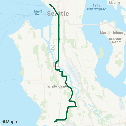 Metro Transit Burien TC - South Park - Seattle map