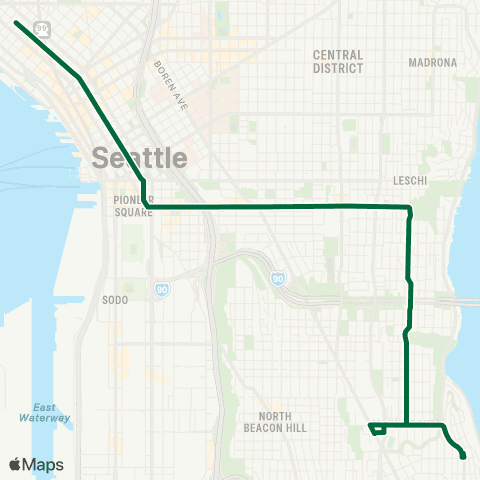 Metro Transit Mt Baker - Downtown map