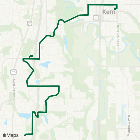 Metro Transit Federal Way - Star Lake - Kent Station map