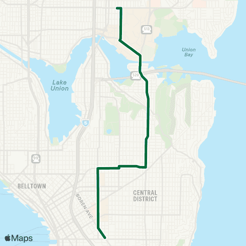 Metro Transit Univ Dist-Montlake-Capitol Hill-Downtown map