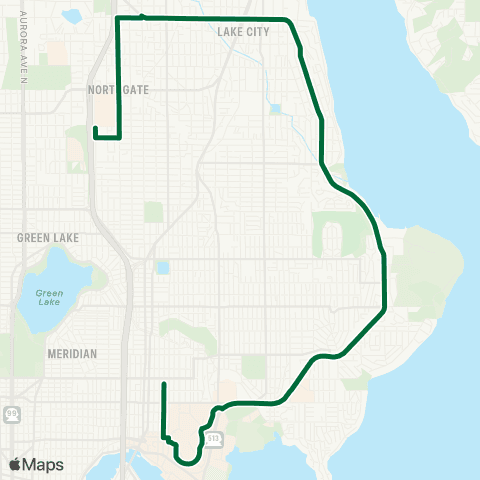Metro Transit Northgate - Lk City - Sand Point - Univ Dist map