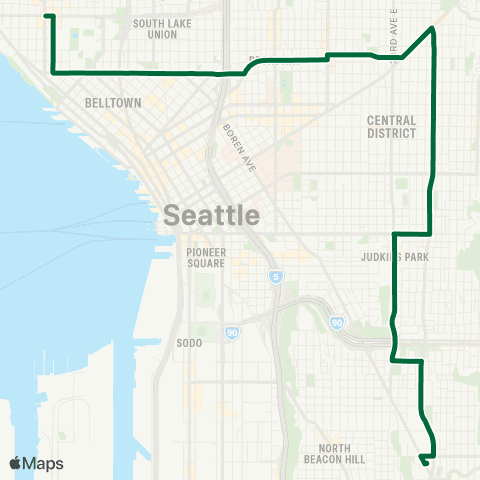 Metro Transit Mt Baker TC - Capitol Hill - Seattle Ctr map