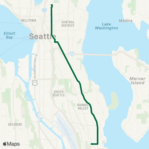 Metro Transit Rainier Beach - Columbia City - Broadway map