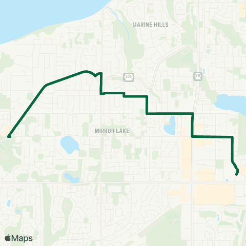 Metro Transit Mirror Lake - Federal Way map
