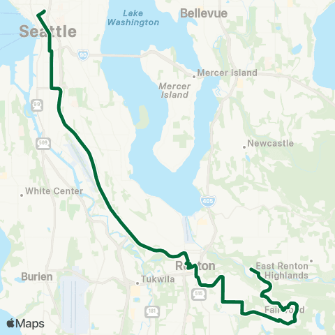 Metro Transit Fairwood - Seattle map