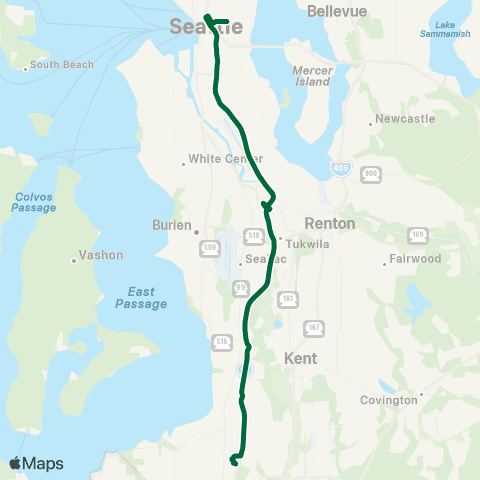 Metro Transit Federal Way S 320th P&R-Federal Way - First Hill map